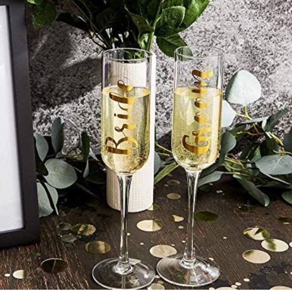 ❗️SOLD Nordstrom Bride & Groom Champagne Flute NWT - Picture 2 of 3